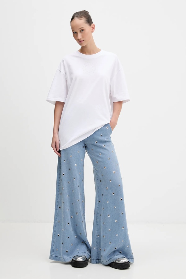 Хлопковая футболка HUGO Blue Oversized _Tee_B_9 цвет белый