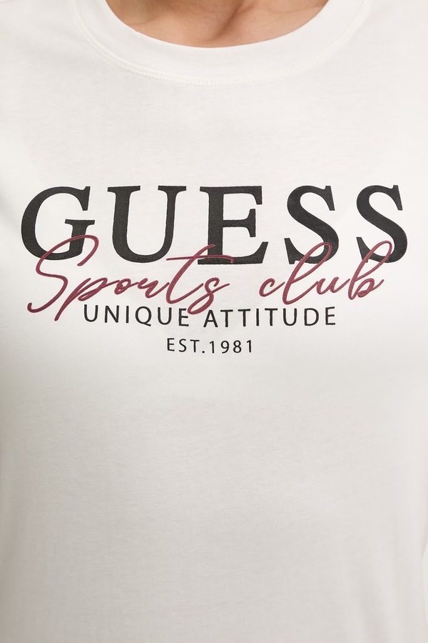 Бавовняна футболка Guess ARTEMISIA колір бежевий фото 4