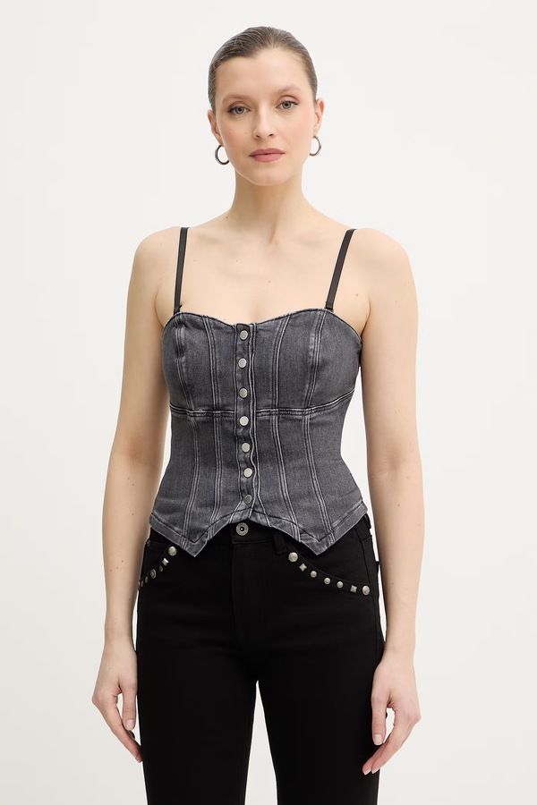 Джинсовый топ Guess CECILE цвет серый