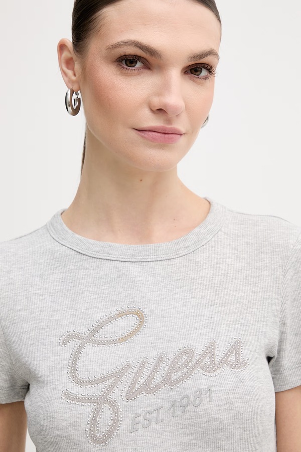 Футболка Guess колір сірий фото 4