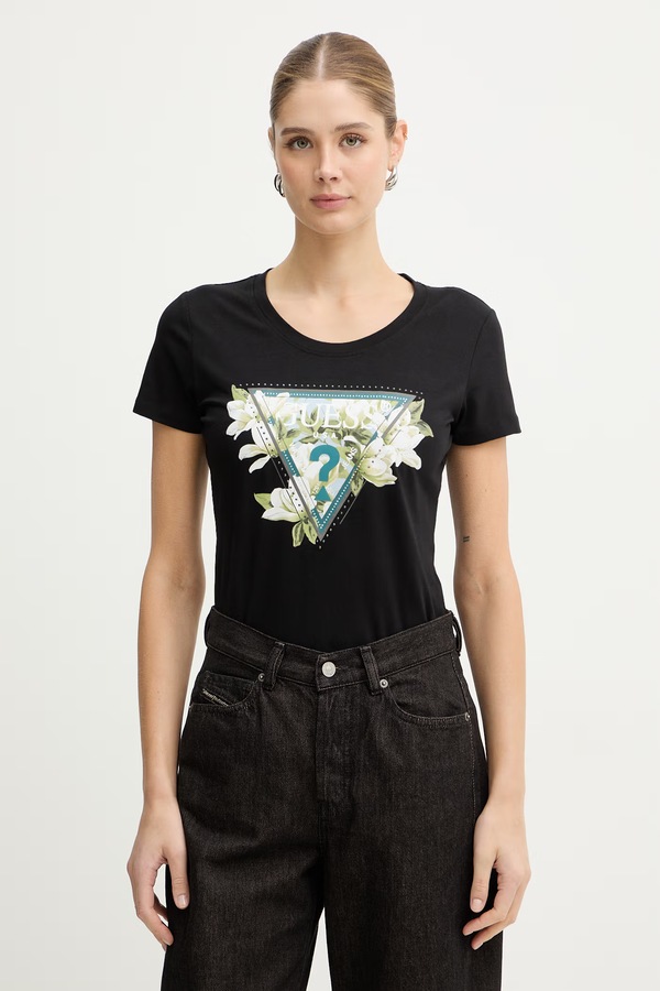 Футболка Guess CAMELIA колір чорний