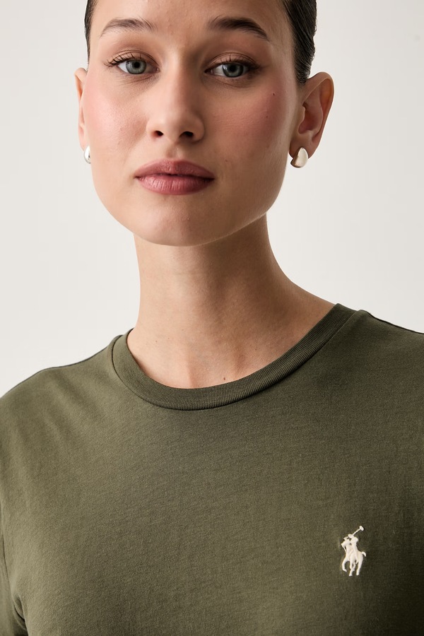 Футболка жіноча бавовняна Polo Ralph Lauren колір зелений фото 2