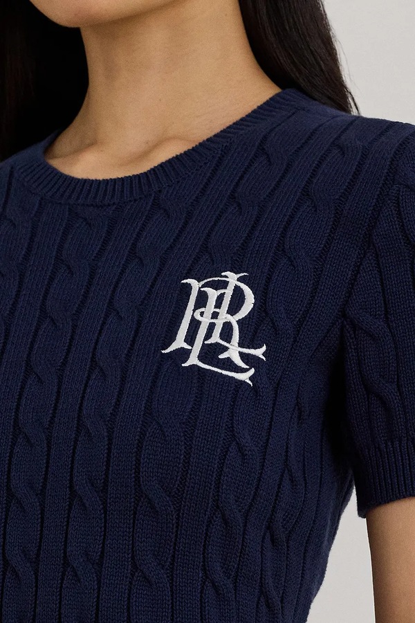 Бавовняний светр Lauren Ralph Lauren колір синій фото 4
