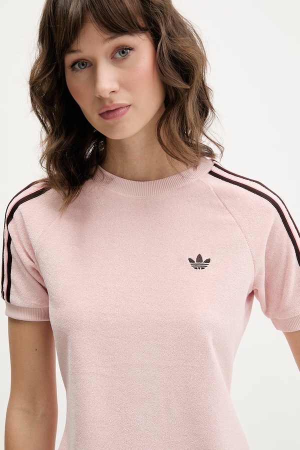 Футболка жіноча з бавовною adidas Originals колір рожевий фото 4