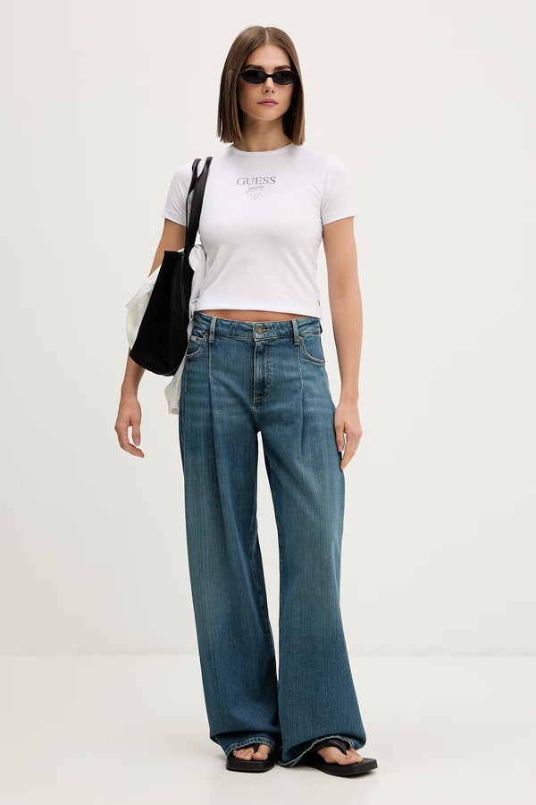 Футболка женская с хлопком Guess Jeans цвет белый