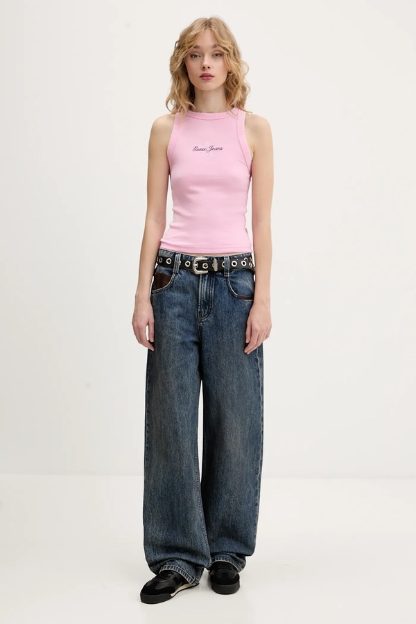 Топ Guess Jeans колір рожевий