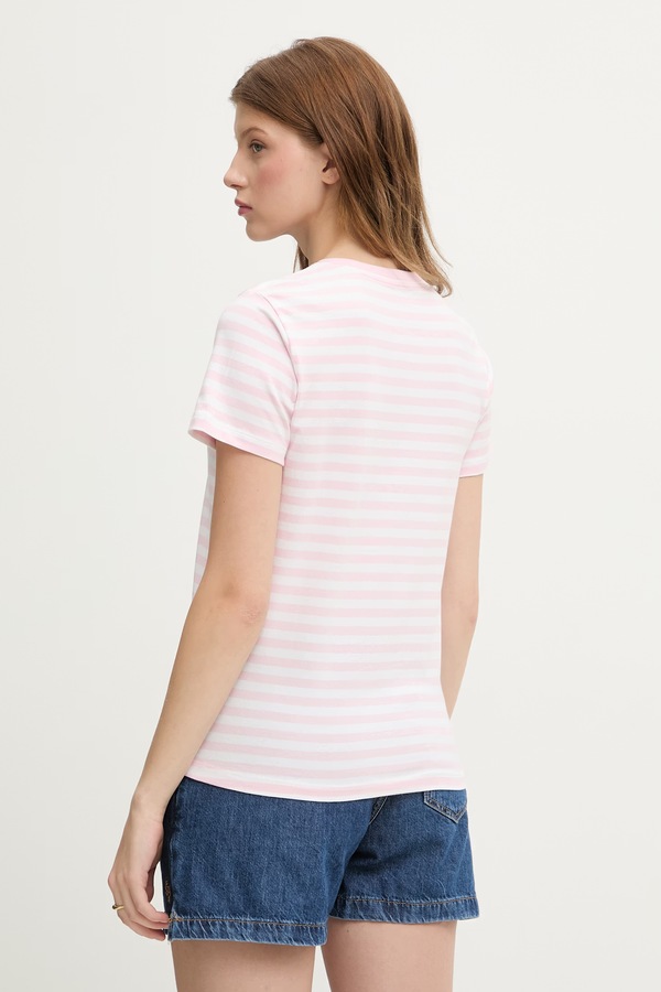 Футболка basic жіноча з бавовною Guess Jeans колір рожевий фото 2