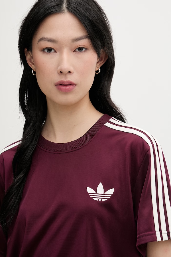 Футболка жіноча adidas Originals колір бордовий фото 4