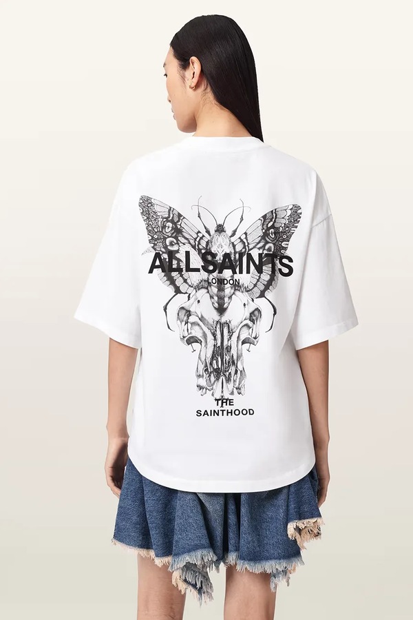 Футболка оверсайз жіноча бавовняна AllSaints HALIS колір білий