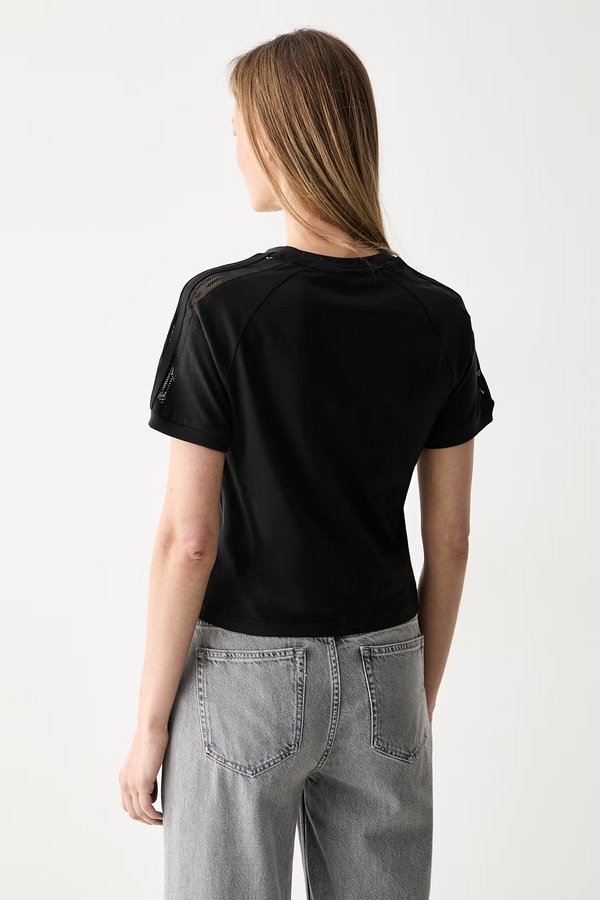 Футболка женская хлопковая adidas Originals LACE CALI T цвет черный фото 2