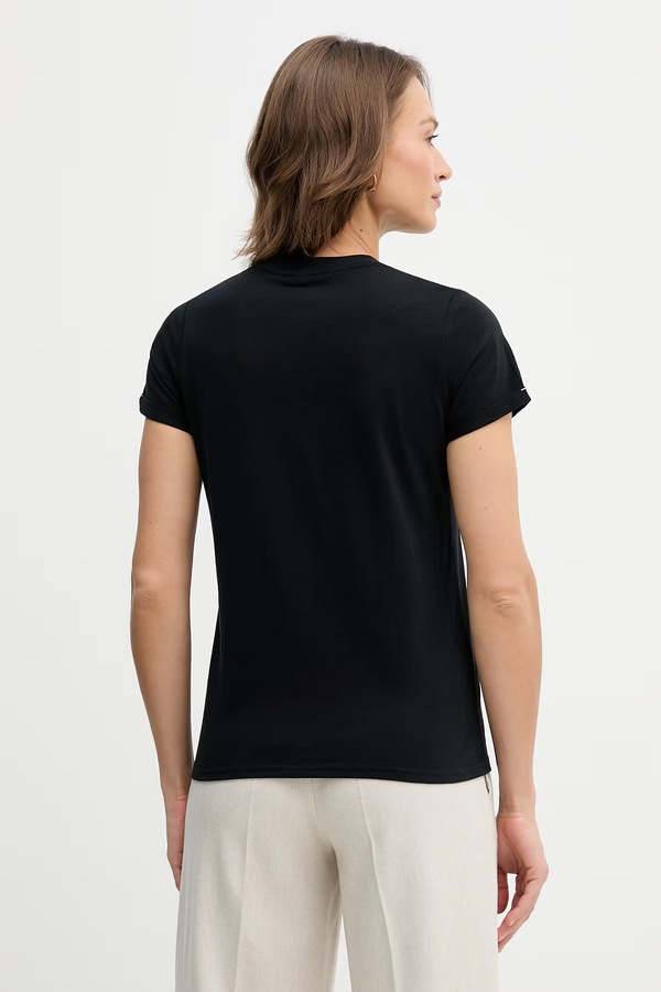 Футболка женская хлопковая U.S. Polo Assn. CREW NECK цвет черный фото 2