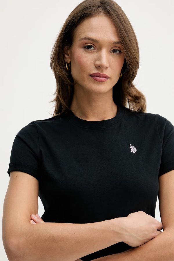 Футболка жіноча бавовняна U.S. Polo Assn. CREW NECK колір чорний фото 4