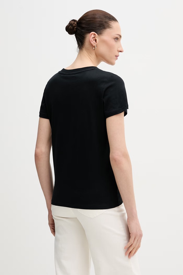 Футболка женская хлопковая U.S. Polo Assn. V-NECK цвет черный фото 2