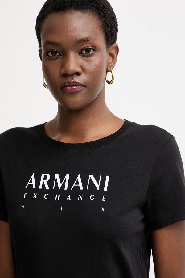 Футболка жіноча бавовняна Armani Exchange колір чорний фото 4