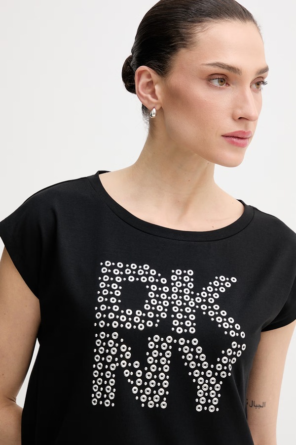 Футболка DKNY колір чорний фото 4