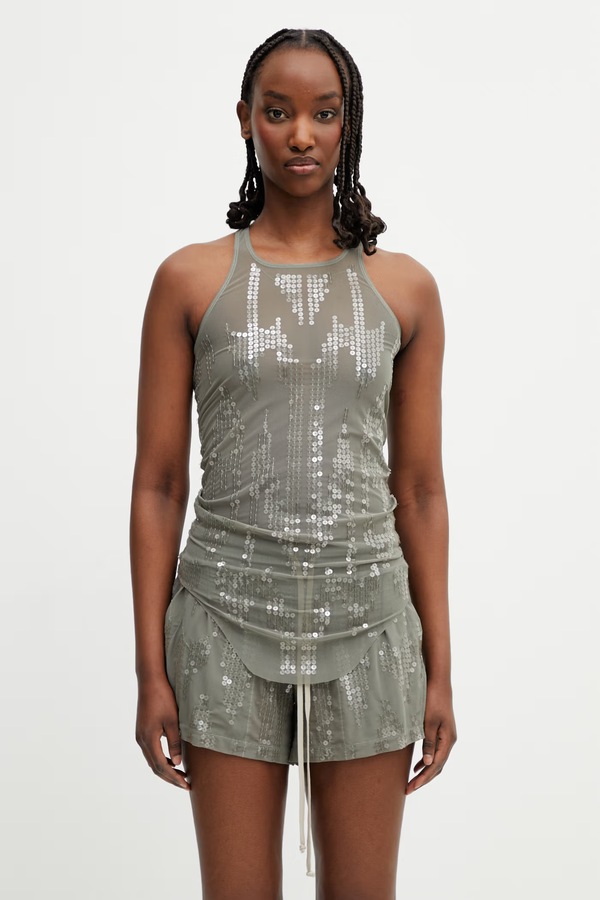 Блузка на бретелях жіноча Rick Owens Lilies Basic колір зелений