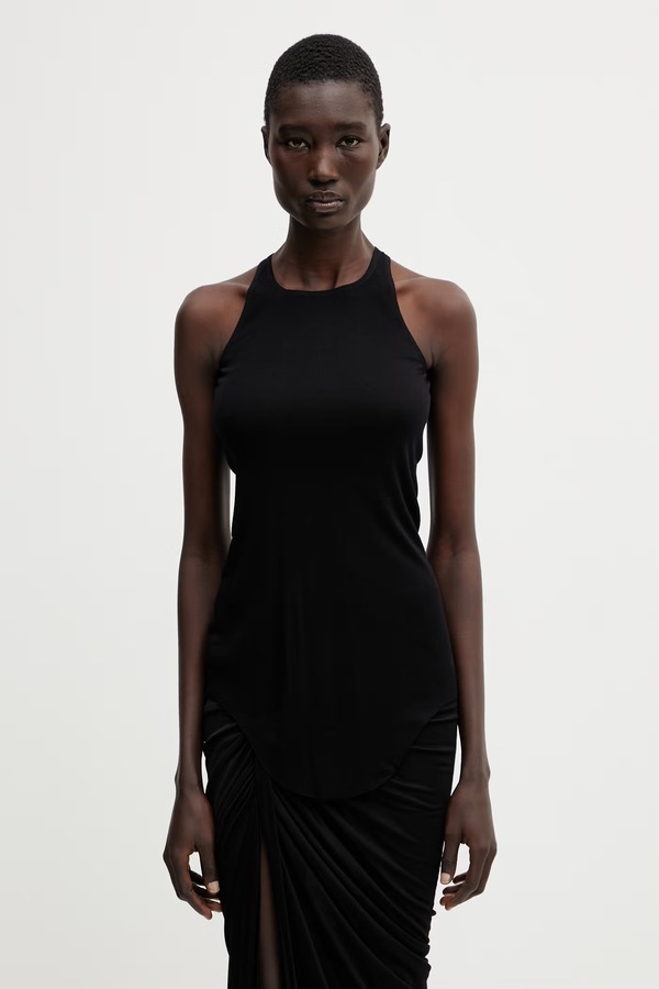 Топ жіночий віскозний Rick Owens Lilies Basic колір чорний