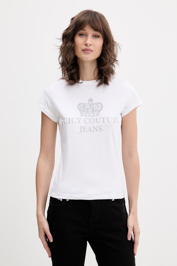 Футболка жіноча бавовняна Juicy Couture HERITAGE HILTON колір білий