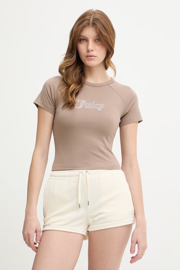 Футболка жіноча із модалу Juicy Couture JC BABY TEE колір коричневий