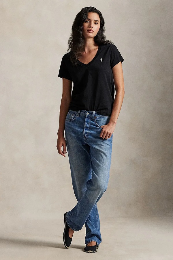 Футболка basic жіноча бавовняна Polo Ralph Lauren колір чорний фото 2