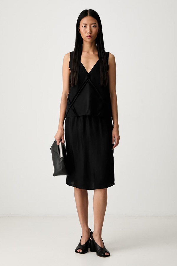 Топ жіночий з ацетатом MM6 Maison Margiela колір чорний