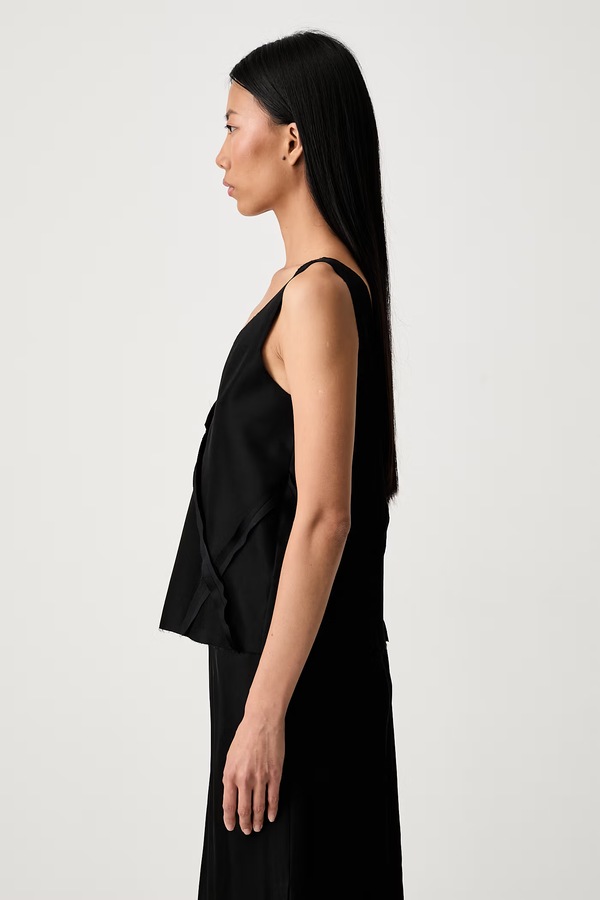 Топ жіночий з ацетатом MM6 Maison Margiela колір чорний фото 4