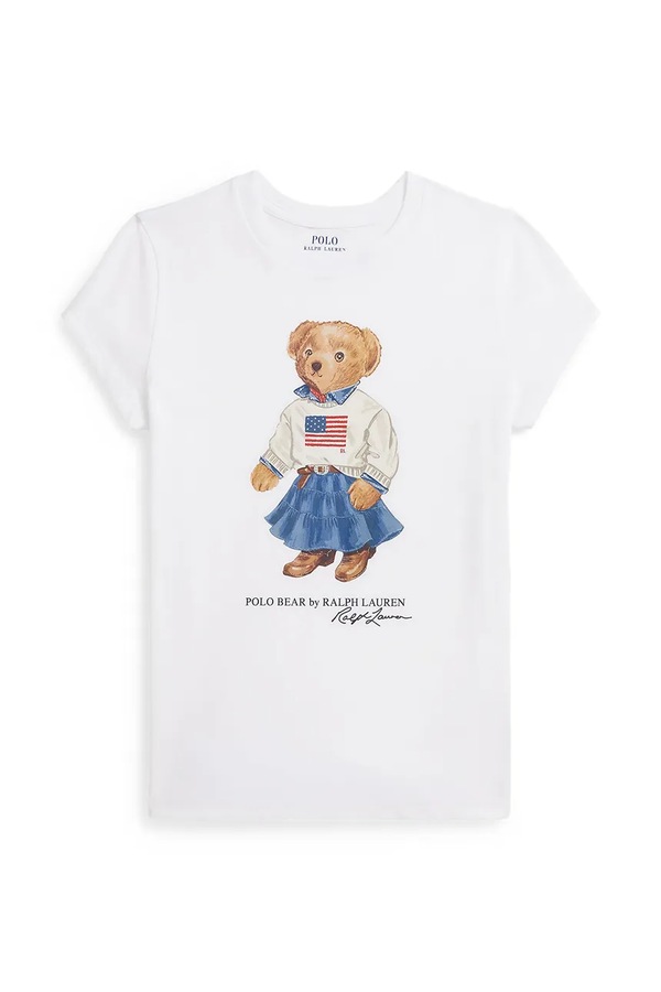 Детская хлопковая футболка Polo Ralph Lauren цвет белый