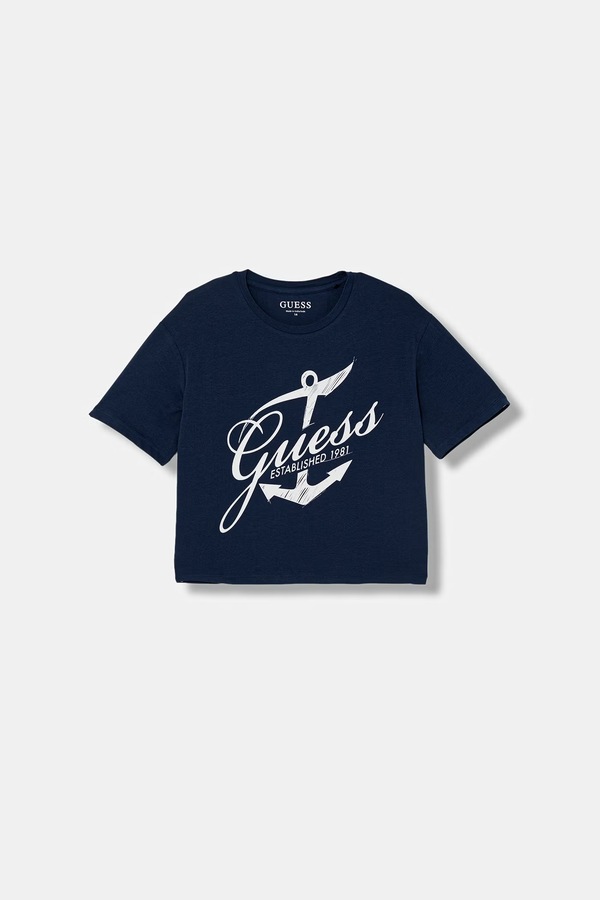 Дитяча футболка Guess колір синій
