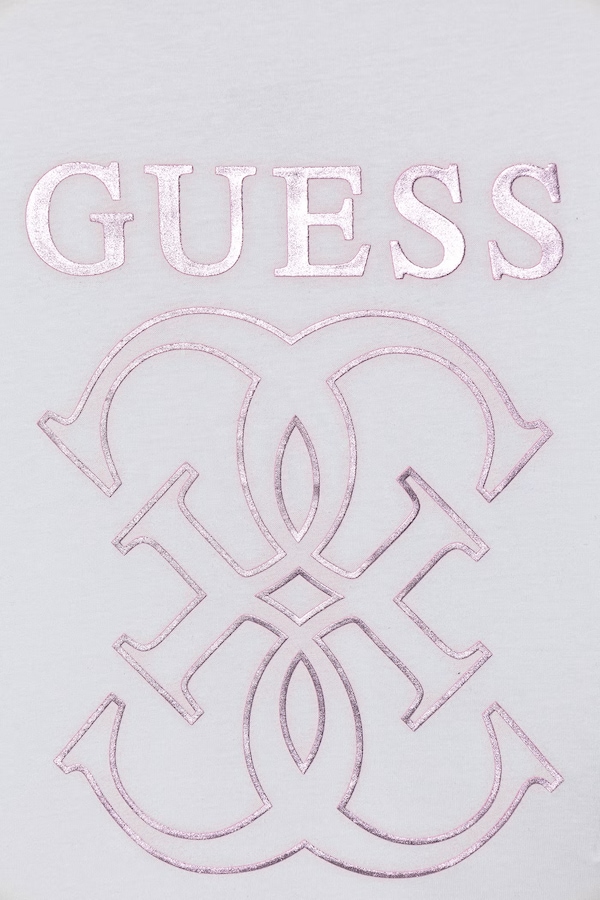 Дитяча бавовняна футболка Guess колір білий фото 2