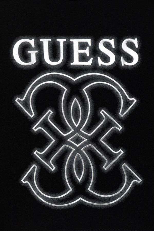 Дитяча бавовняна футболка Guess колір чорний фото 2