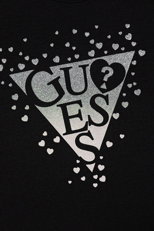 Дитяча футболка Guess колір чорний фото 2