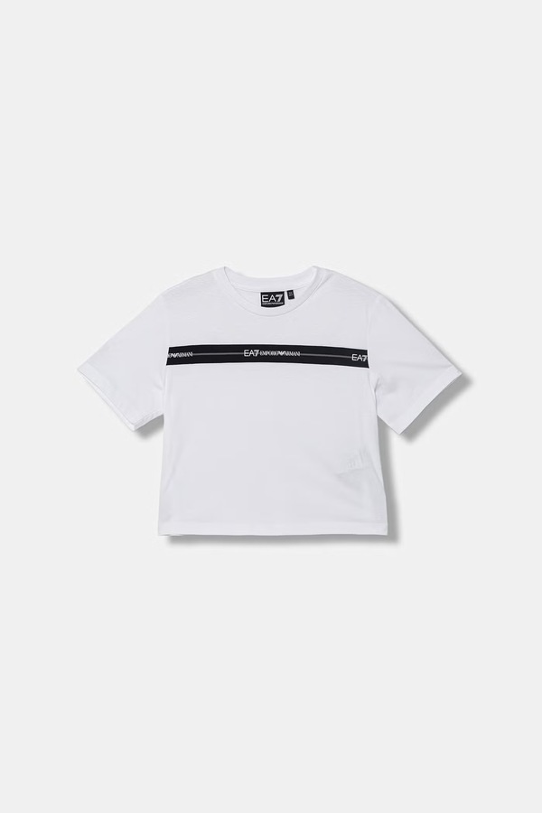 Футболка детская хлопковая EA7 Emporio Armani цвет белый