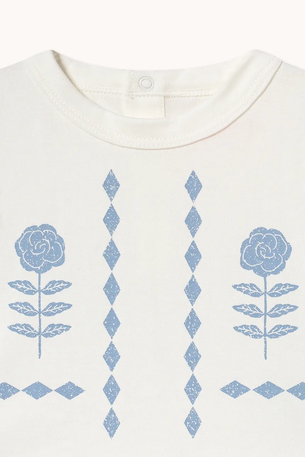 Футболка для немовлят бавовняна Tinycottons FLOWER PATTERN GRAPHIC BABY TEE колір білий фото 2