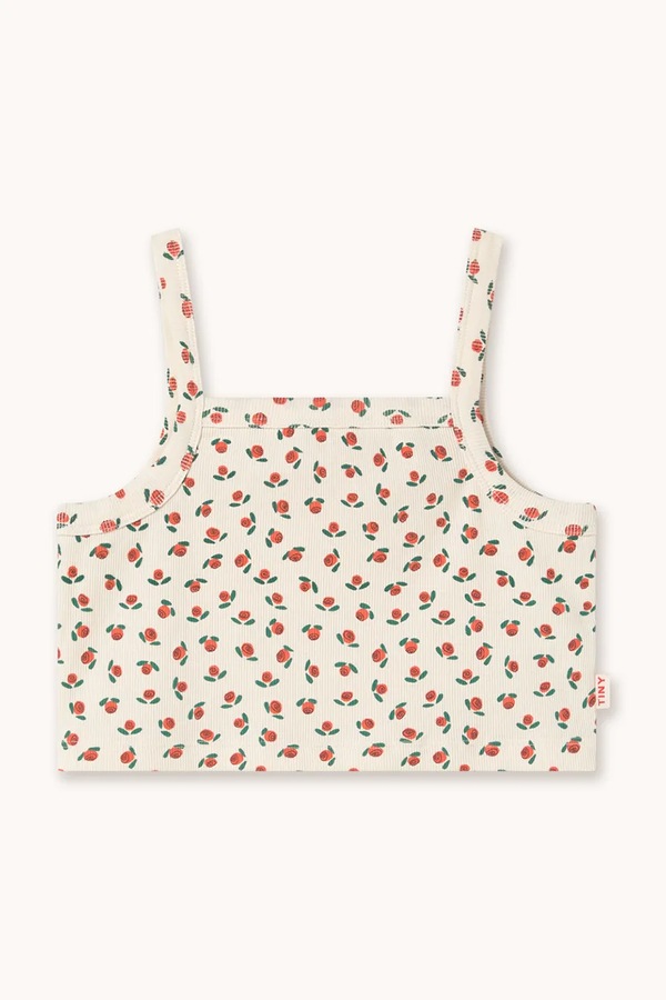Дитячий топ Tinycottons TINY ROSES RIB TOP колір білий