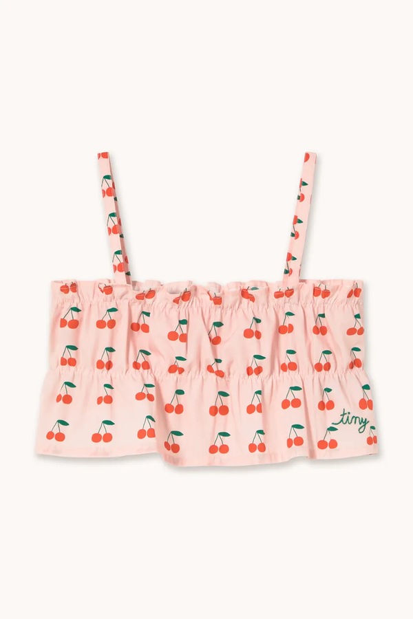 Дитячий бавовняний топ Tinycottons CHERRIES TOP колір рожевий