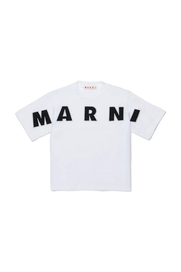 Дитяча бавовняна футболка Marni MT303F T-SHIRT колір білий
