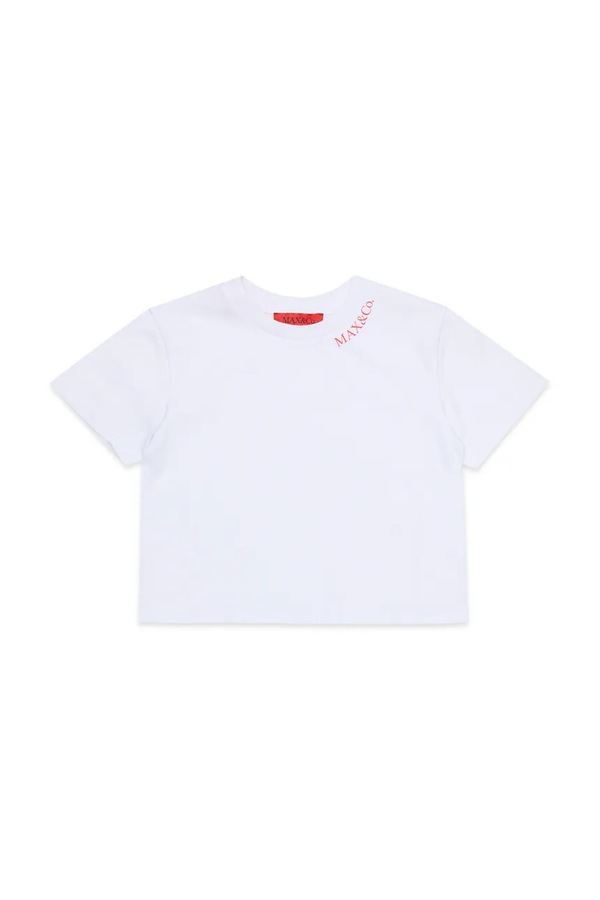 Дитяча бавовняна футболка Max&Co. MAXT34F T-SHIRT колір білий