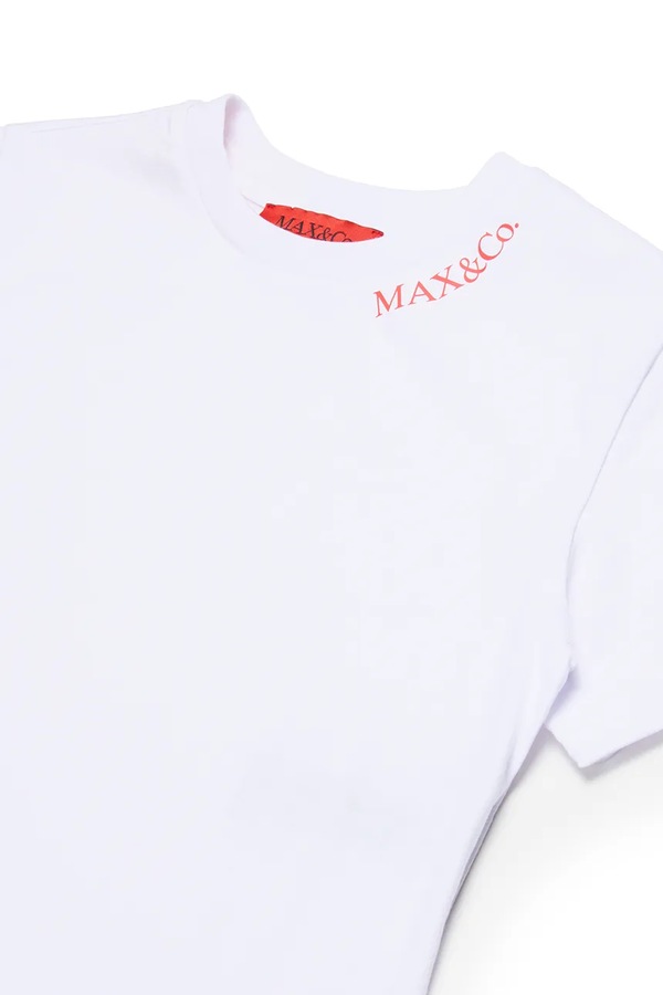 Детская хлопковая футболка Max&Co. MAXT34F T-SHIRT цвет белый фото 2