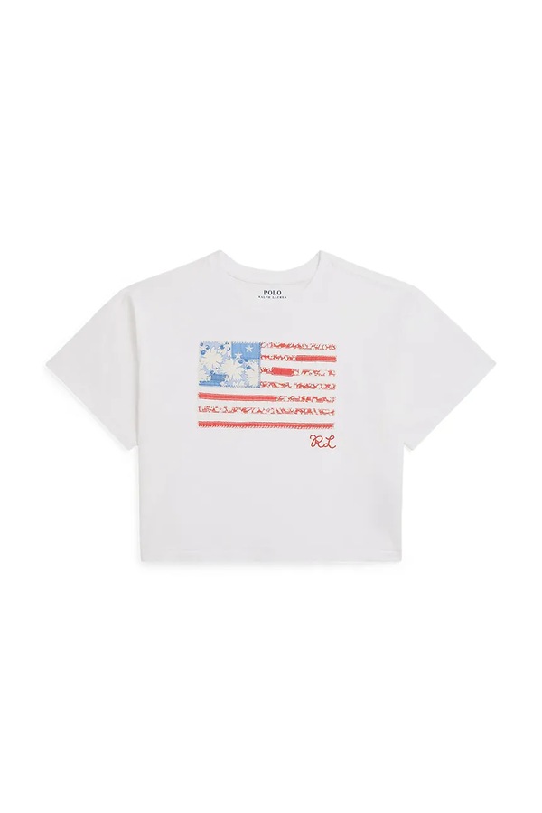 Дитяча бавовняна футболка Polo Ralph Lauren колір білий