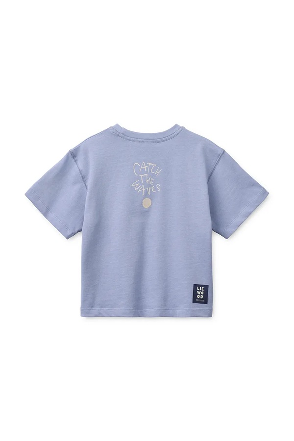 Детская хлопковая футболка Liewood Tyler Placement SS T-shirt цвет фиолетовый фото 2