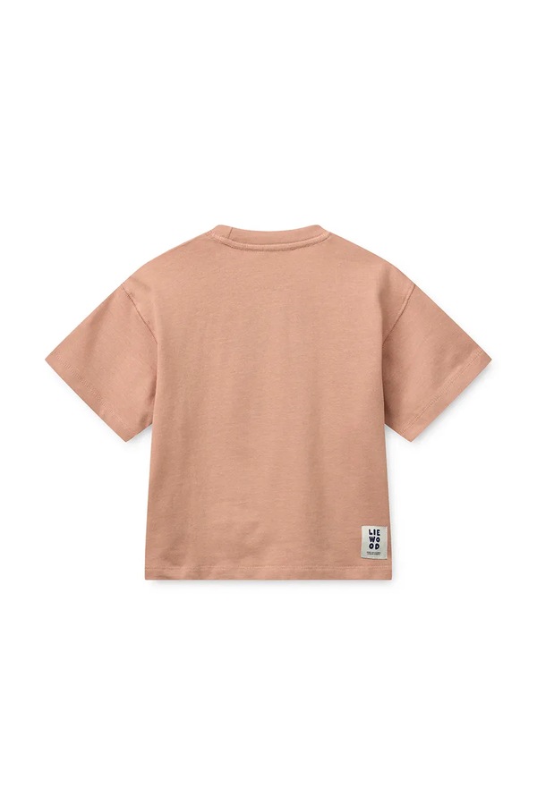 Дитяча бавовняна футболка Liewood Tyler Placement SS T-shirt колір рожевий