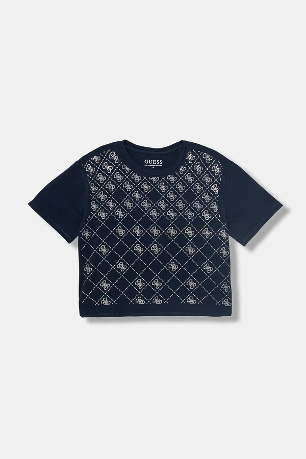 Футболка дитяча бавовняна з еластаном Guess колір темно-синій