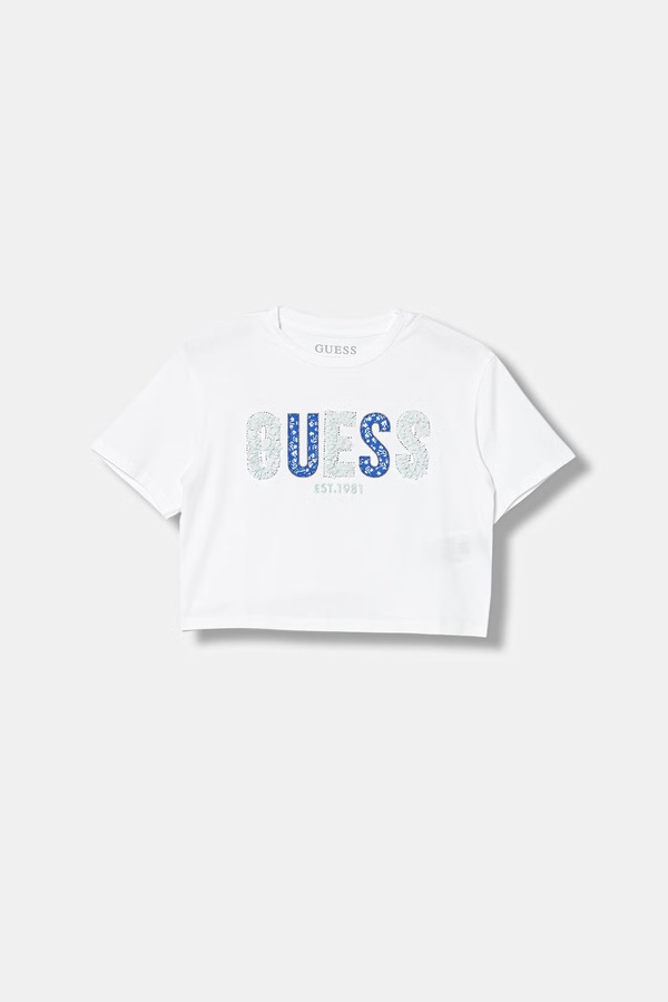 Дитяча футболка Guess колір білий