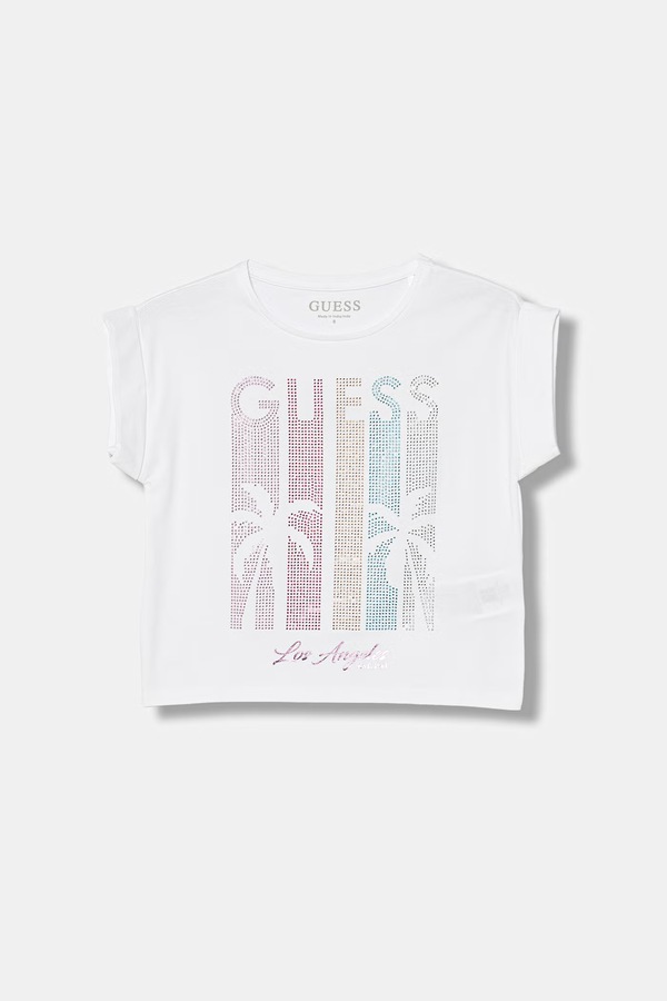 Дитяча футболка Guess колір білий