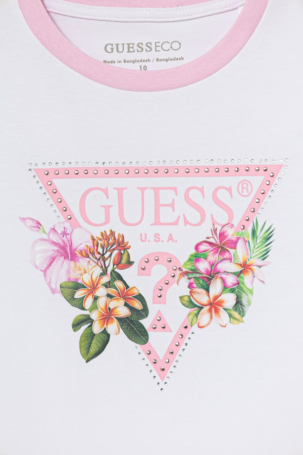 Футболка дитяча бавовняна з еластаном Guess колір білий фото 2