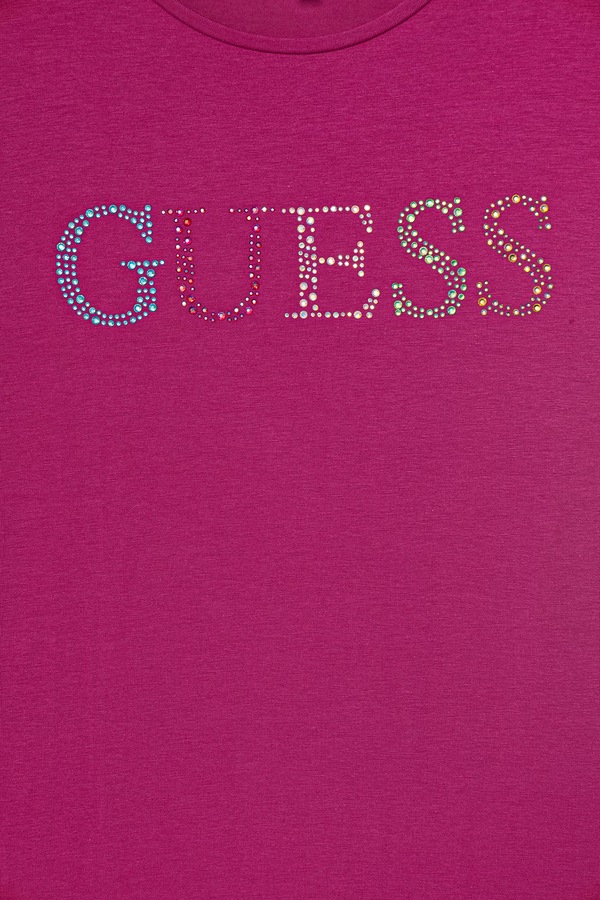 Футболка дитяча бавовняна з еластаном Guess колір рожевий фото 2