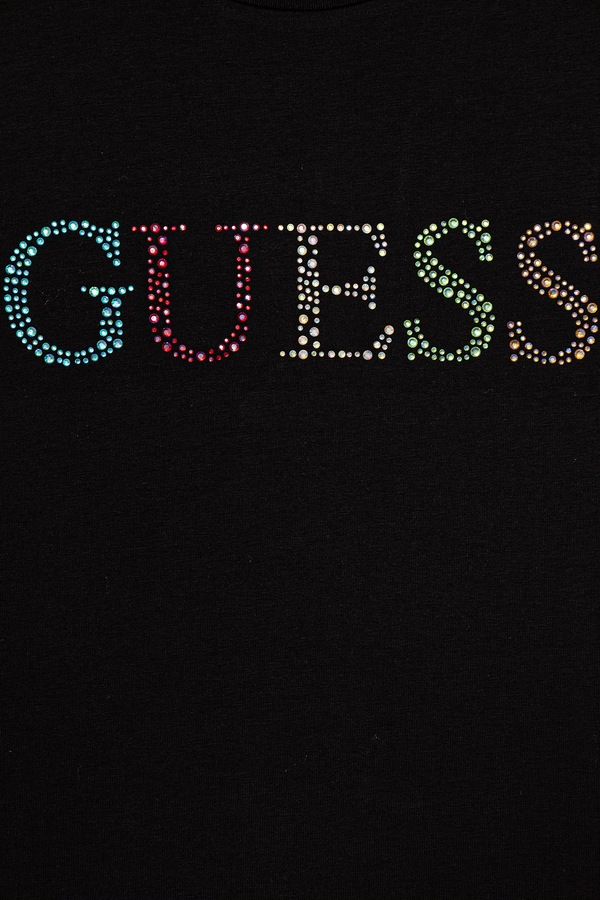 Футболка дитяча бавовняна з еластаном Guess колір чорний фото 2