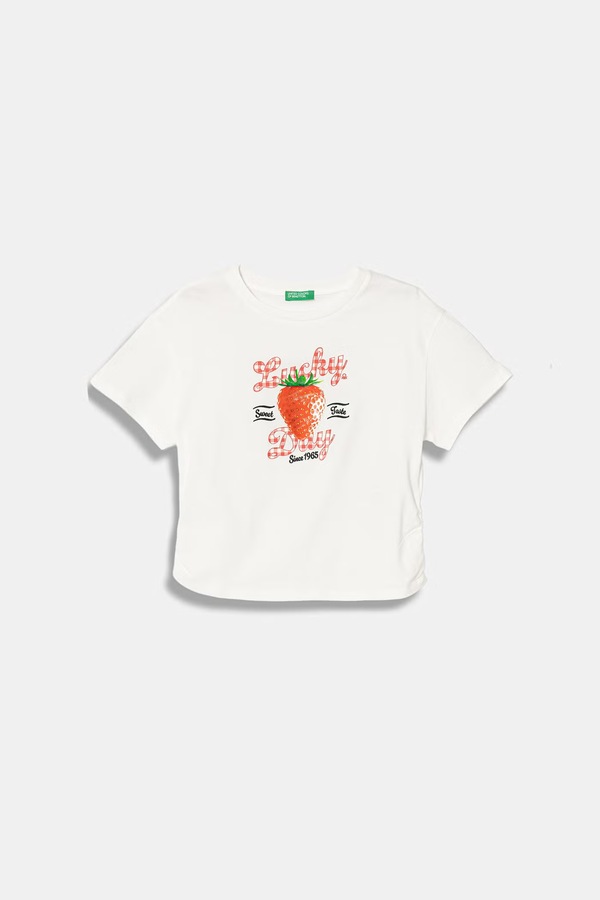 Футболка детская хлопковая United Colors of Benetton цвет белый