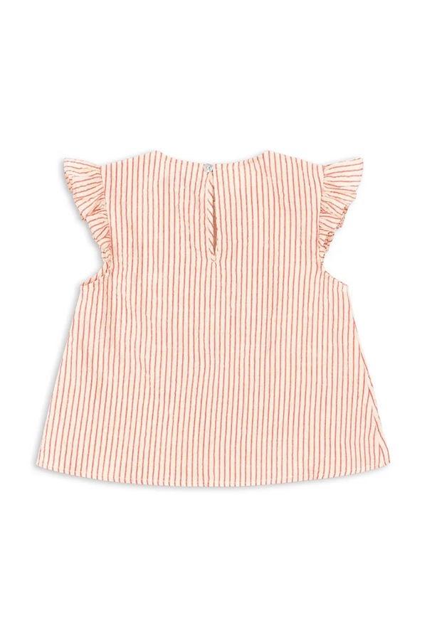 Блузка с рюшами детская хлопковая Konges Sløjd ELLIE FRILL TOP GOTS цвет розовый