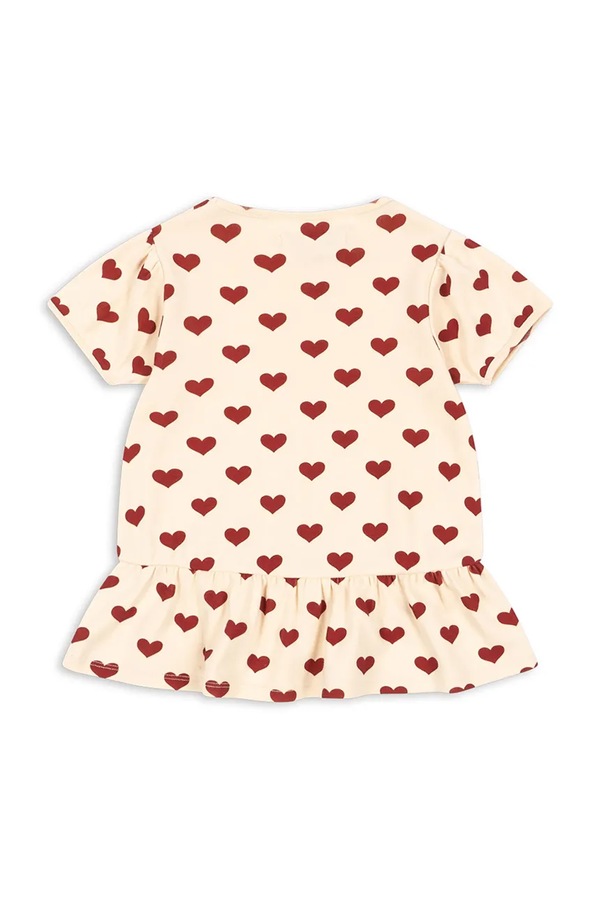 Футболка детская с хлопком Konges Sløjd BASIC FRILL TEE GOTS цвет бежевый